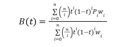Rational Bézier curves equation