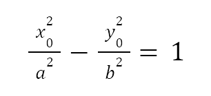 The hyperbola equation for point P0